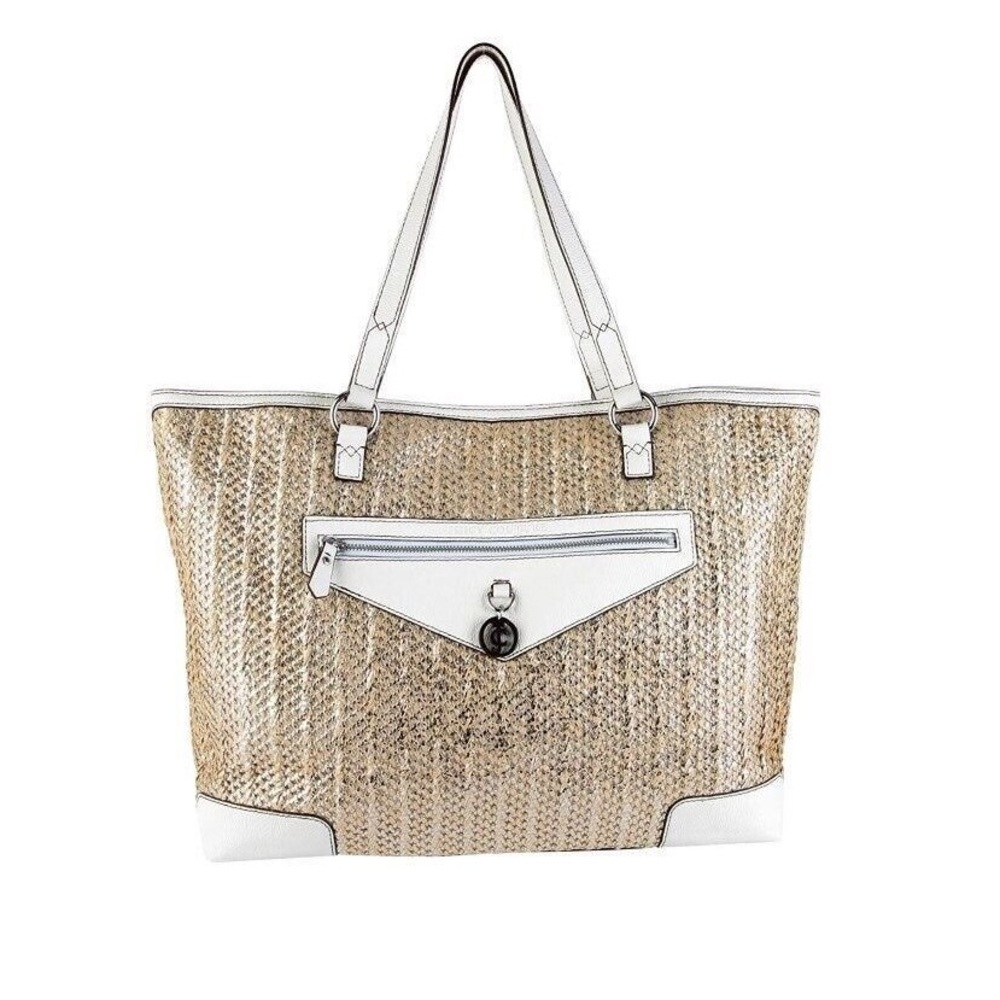 Juicy Couture Palm Springs Metallic
Straw Tote Bag white and silver - Picture 1 of 15